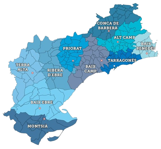 Mapa de la provincia de Tarragona